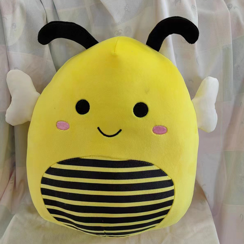 蜜蜂猫咪形象毛绒公仔 软体玩偶 娃娃款毛绒玩具 适合儿童抱睡安抚礼物