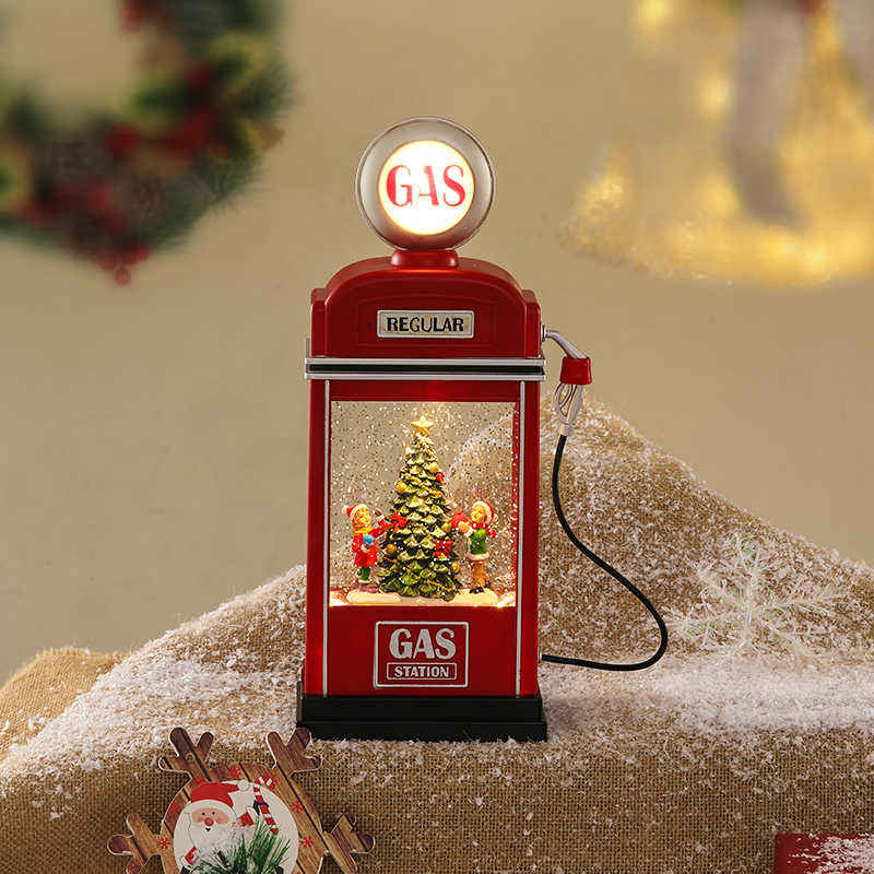 Christmas gas station music box, snowflake crystal ball, music box, children's gift-giving scene display Application Scenario