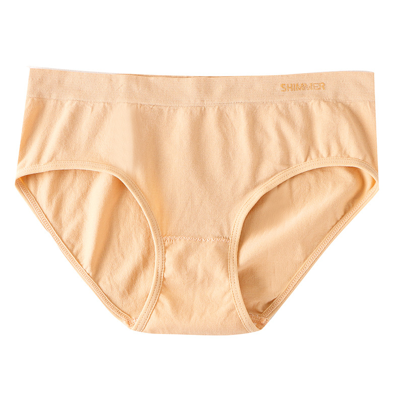 Autumn and winter new Maillard color girls mid-waist underwear light luxury autumn color seamless breathable ladies triangle underwear Item Picture