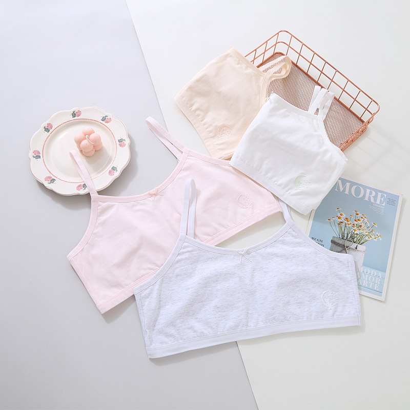 Girls' Camisole Underwear Growth thin comfortable top 95 cotton double cotton camisole girls primary and secondary school students