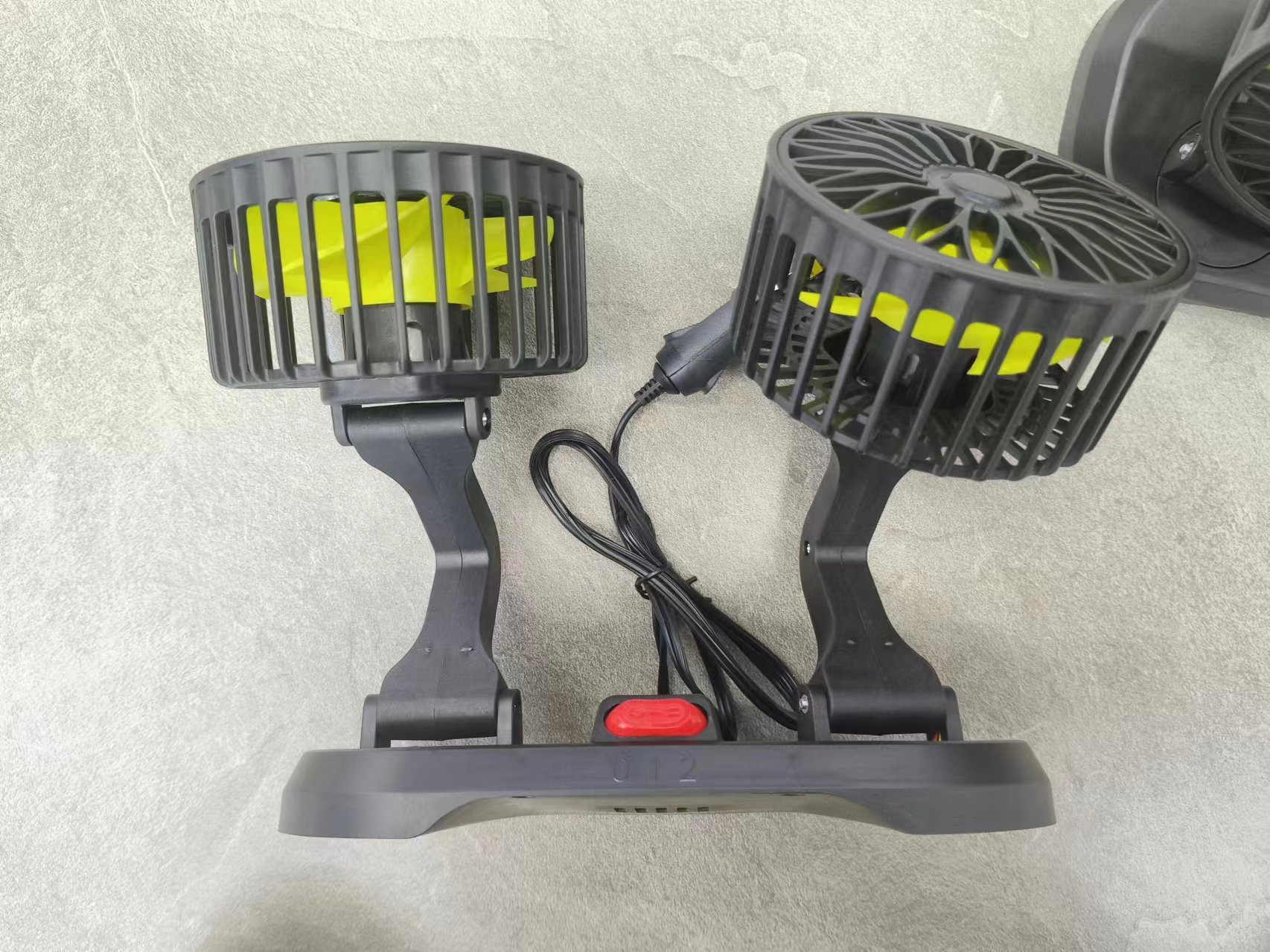 Car fan 24V big truck 12V car general dual-head fan package car cooling large wind electric fan details Picture