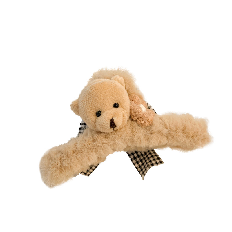 Cute plush hairpin, large female hair clip, hair clip, shark clip headwear, back of the head, autumn and winter Internet celebrity Item Picture