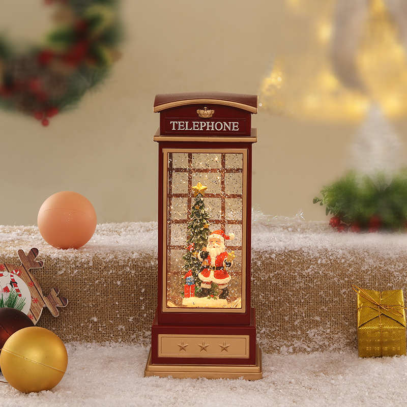 Christmas color phone booth, music box, snowflake crystal ball, music box, children's gift-giving scene display Application Scenario
