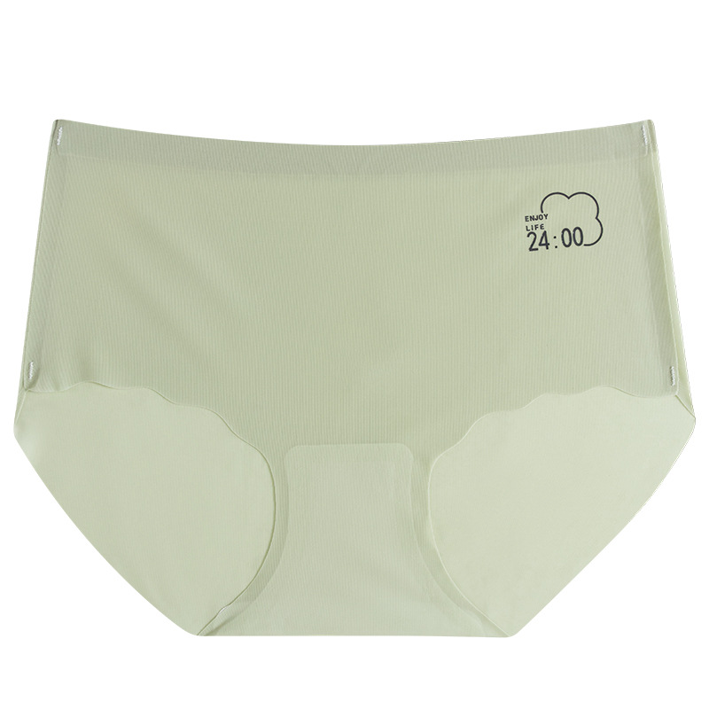 Seamless underwear female summer thin one-piece ice silk underwear mid-waist peach hips little girl briefs female wholesale Item Picture