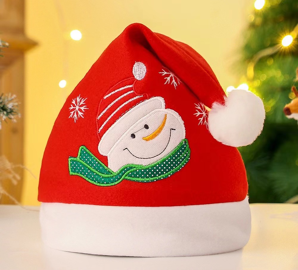 圣诞帽眯眼老人帽金绿鹿角老人帽雪人帽成人儿童礼物圣诞装饰用品新款