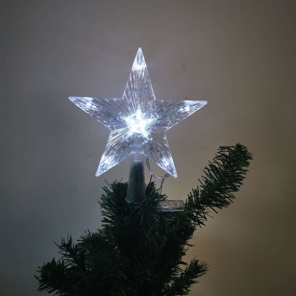 圣诞树顶灯 led发光星星灯五角星彩灯电池盒房间装饰跨境圣诞树灯详情图5