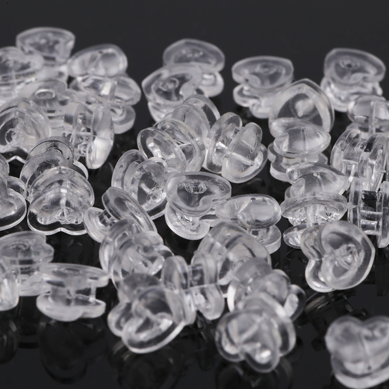 diy accessories, earrings, earring parts, anti-drop silicone behind ear plugs, high-end ear stud plugs, plastic transparent ear plugs pic 3