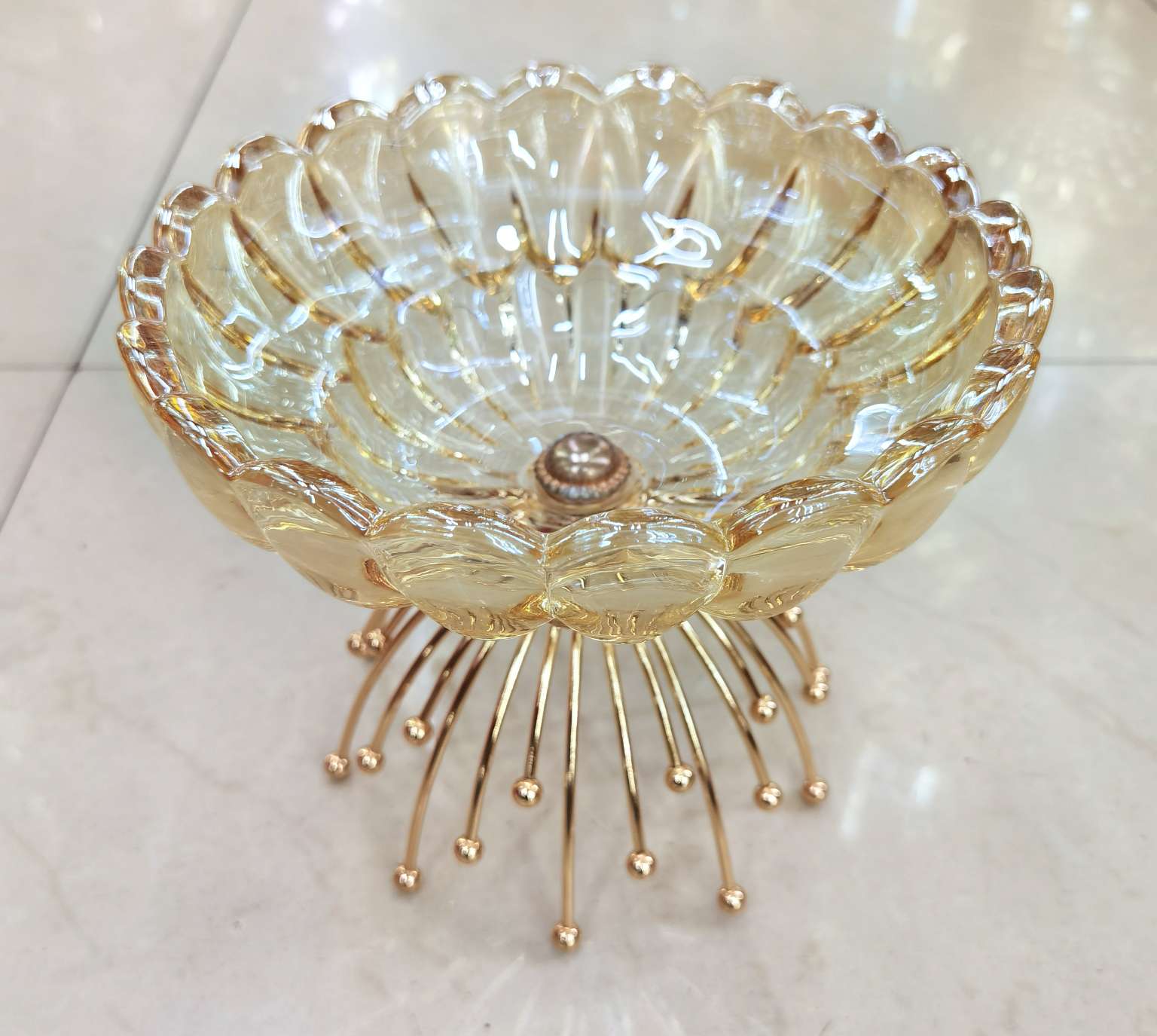 玻璃果盘装饰果盘 工艺品礼品工艺摆件 塑编筐收纳 路由器整理盒 透明花瓶家居装饰品果盘