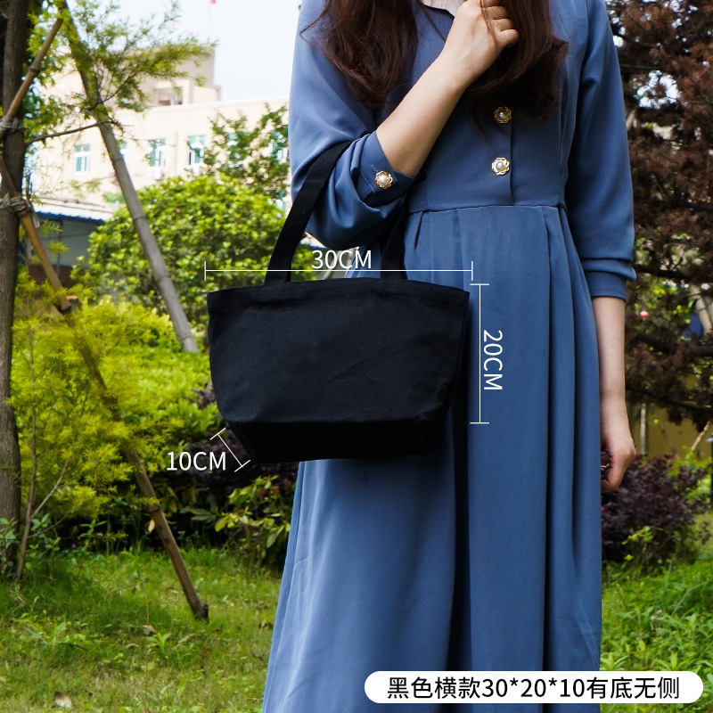 Manufacturers Wholesale Blank Spot Canvas Bag White Hand Bill Shoulder Canvas Bag 14