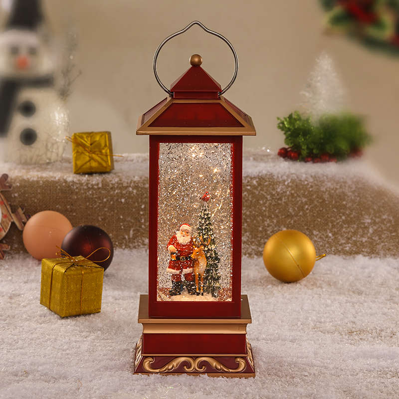 Christmas colorful rectangular music box, snowflake crystal ball, music box, children's gift-giving scene decoration Item Picture