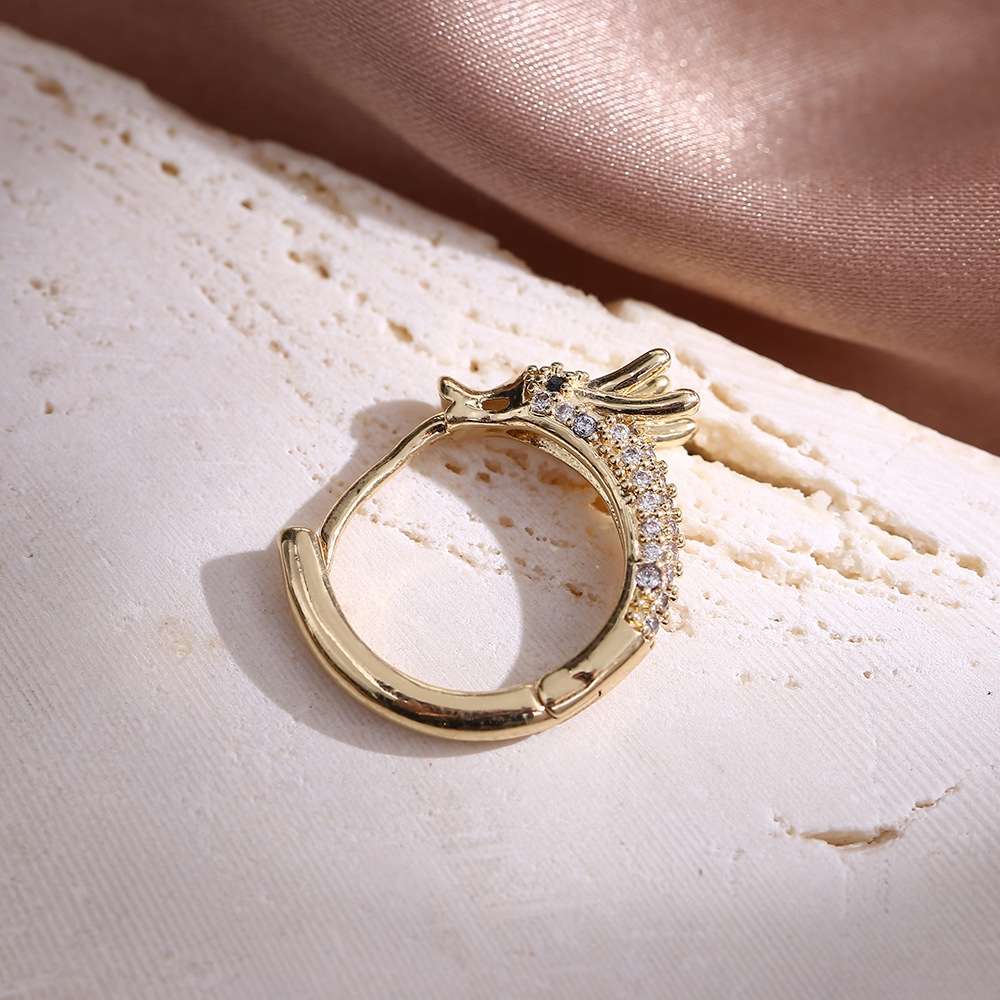 diy cross-border new electroplated copper earrings, zodiac dragon ear buckles, gold and silver zircon earrings and accessory materials Application Scenario