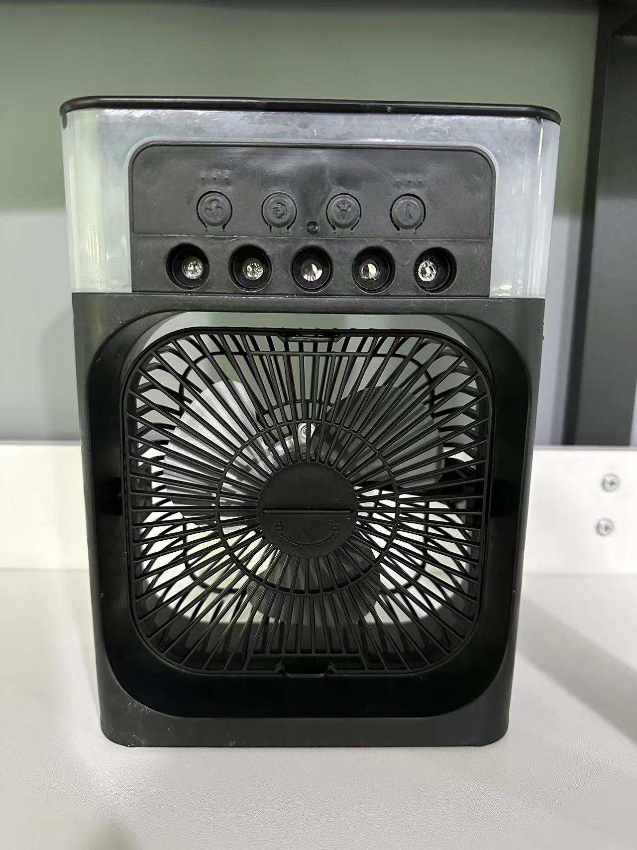 五口喷雾风扇​五喷头七色夜灯三挡调节USB充电风扇小风扇五孔风扇详情6