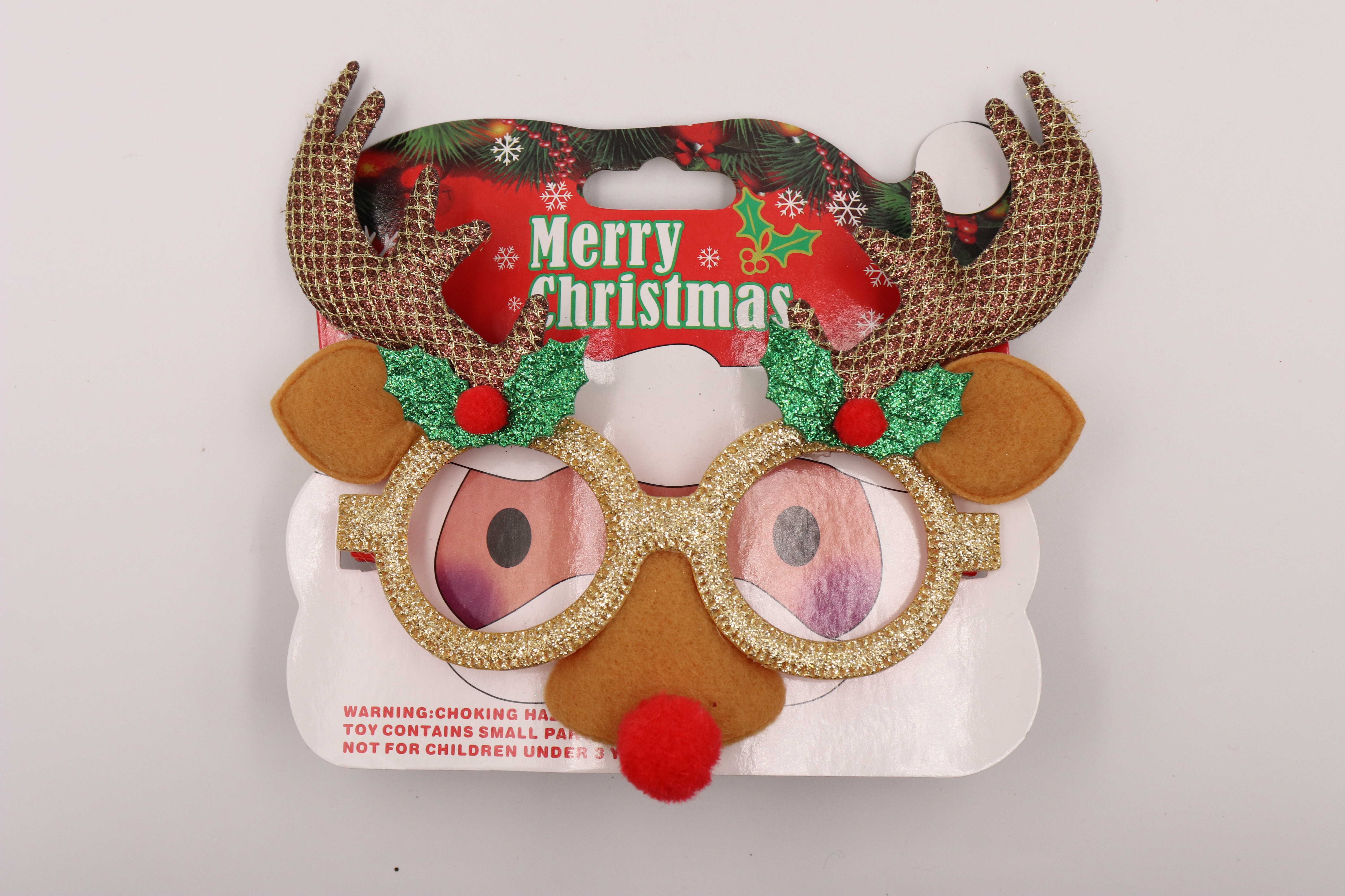 Christmas decorative glasses, Christmas antler glasses, Christmas decorative items, children's glasses, golden powder glasses, Christmas gold powder Christmas supplies, festival decorations, Christmas gifts and ornaments 2 details Picture