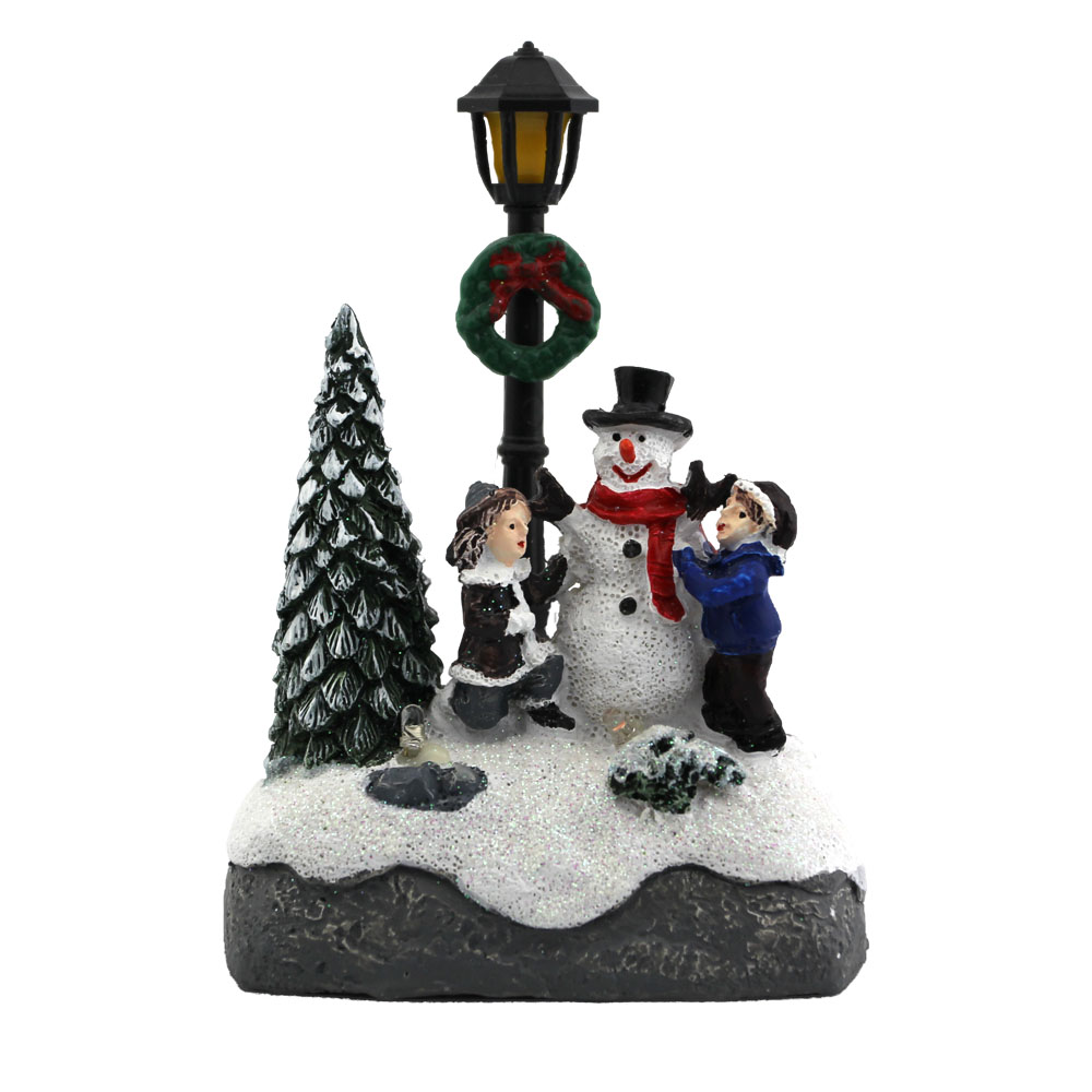 美式亚马逊热卖圣诞节礼品带LED灯树脂彩绘小房子详情2