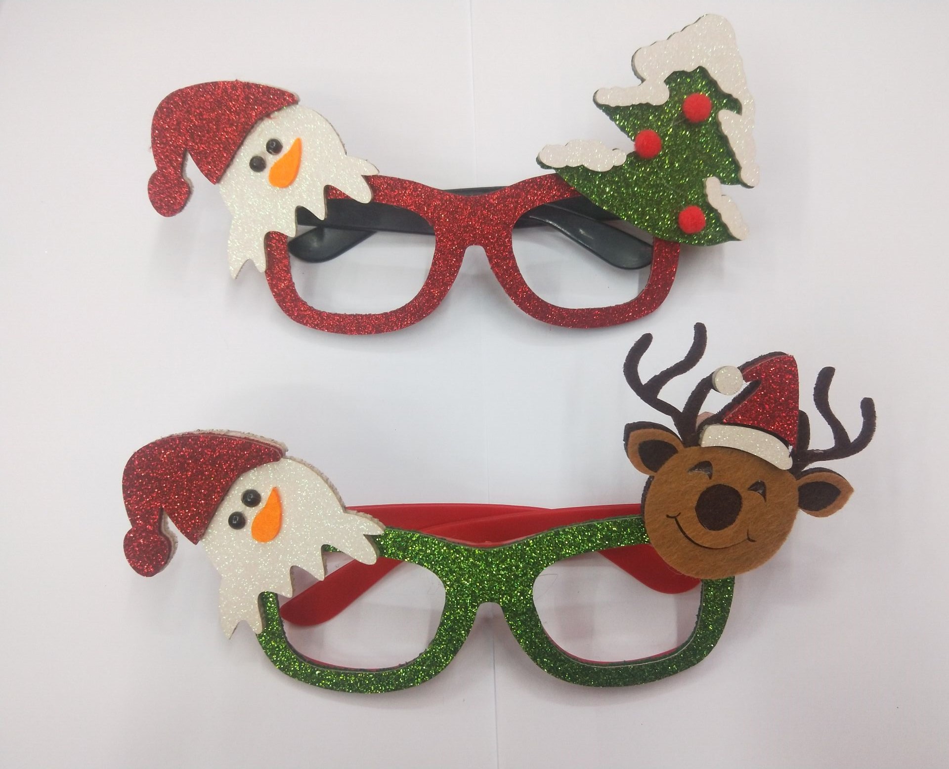 Christmas decorative glasses, Christmas antler glasses, Christmas decorative items, children's glasses, golden powder glasses, Christmas gold powder Christmas supplies, festival decorations, Christmas gifts and ornaments, 4 Item Picture