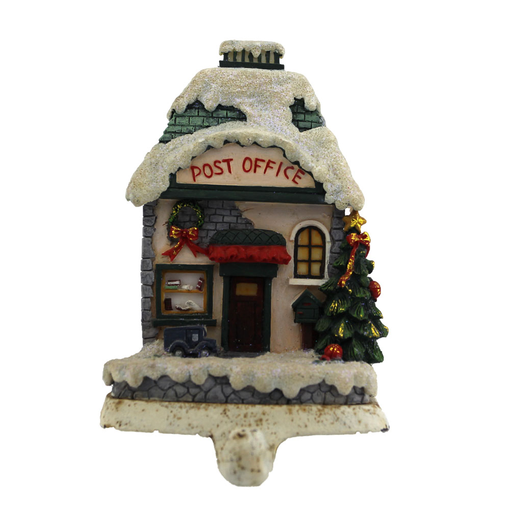 美式亚马逊热卖圣诞节礼品带LED灯树脂彩绘小房子详情3