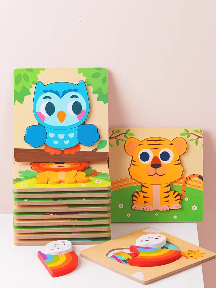 Children's educational animal series jigsaw puzzles, early education building block toys for 2-3 years old babies detail image 4