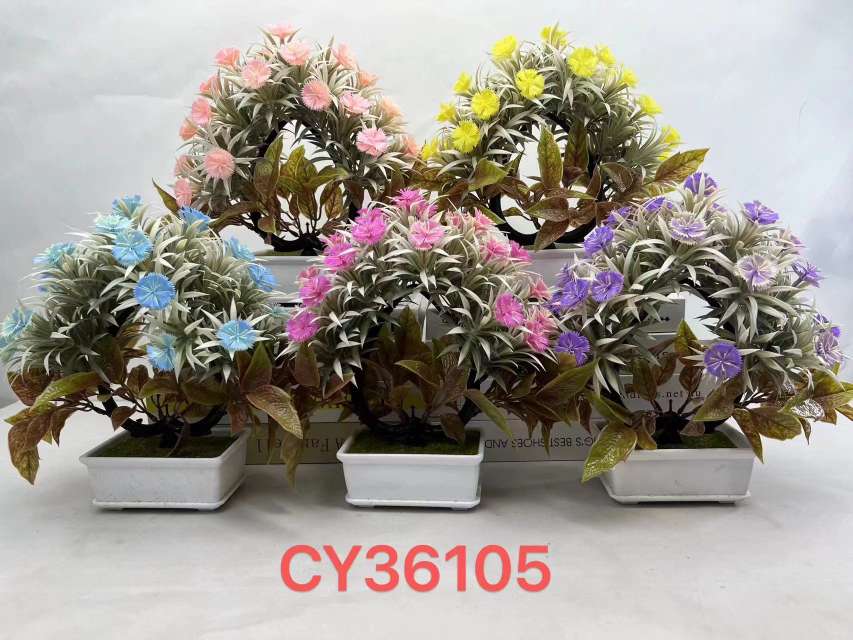 Miniature landscape of artificial flower bonsai