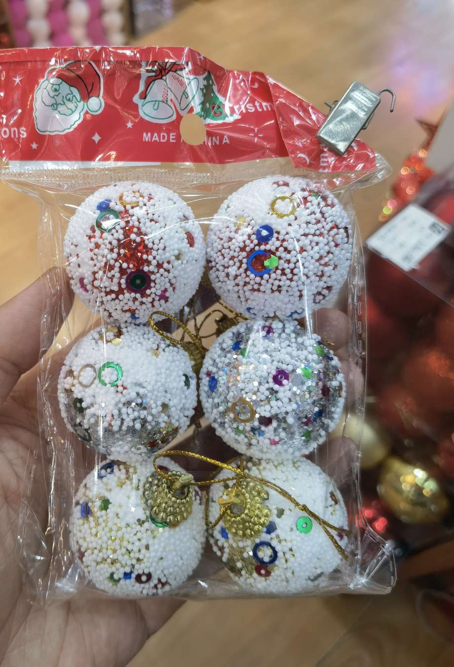 金粉圣诞用品，圣诞节日装扮，圣诞泡沫球