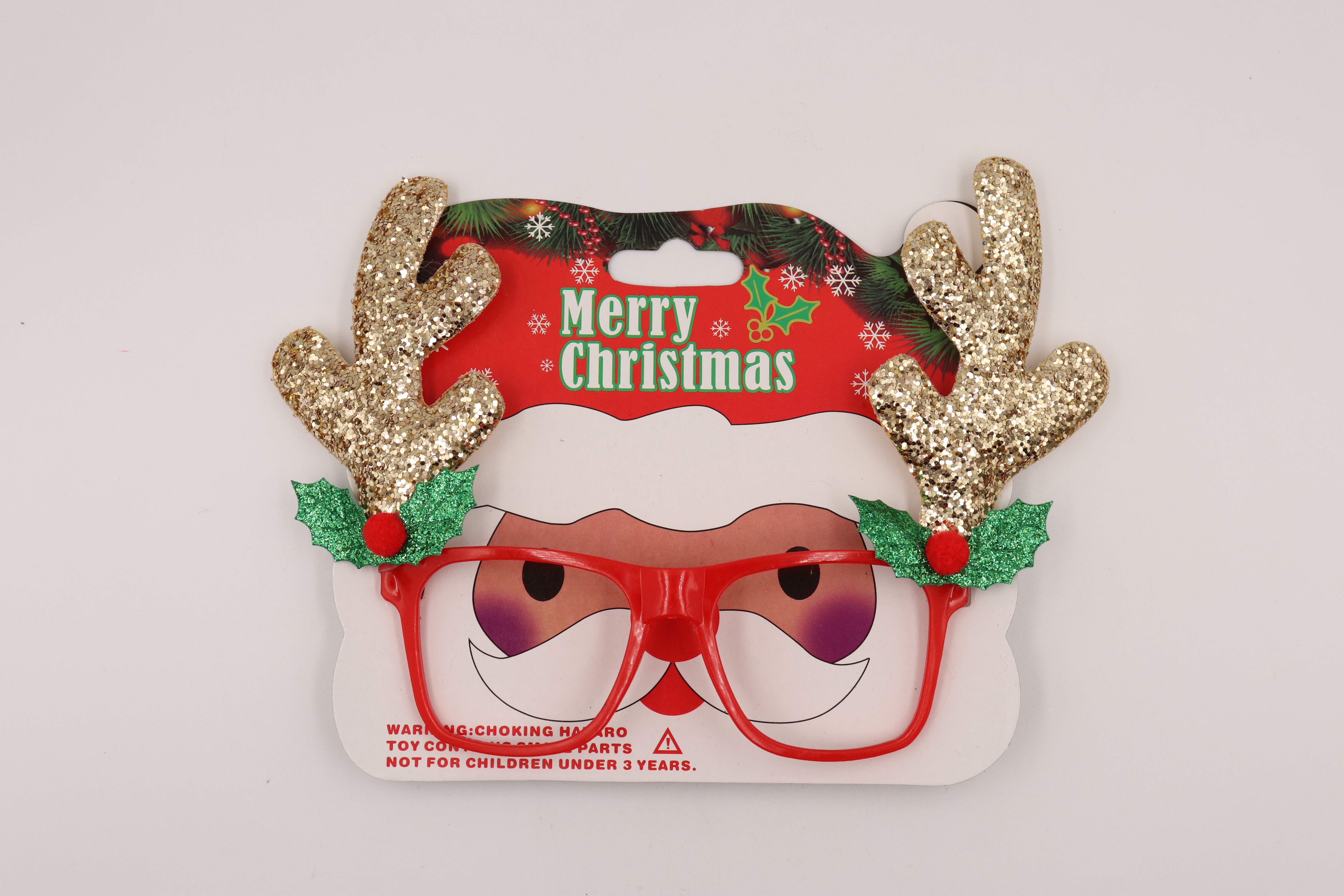 Christmas decorative glasses, Christmas antler glasses, Christmas decorative items, children's glasses, gold powder glasses 1, Christmas gold powder Christmas supplies, festival decorations, Christmas gifts and ornaments details Picture