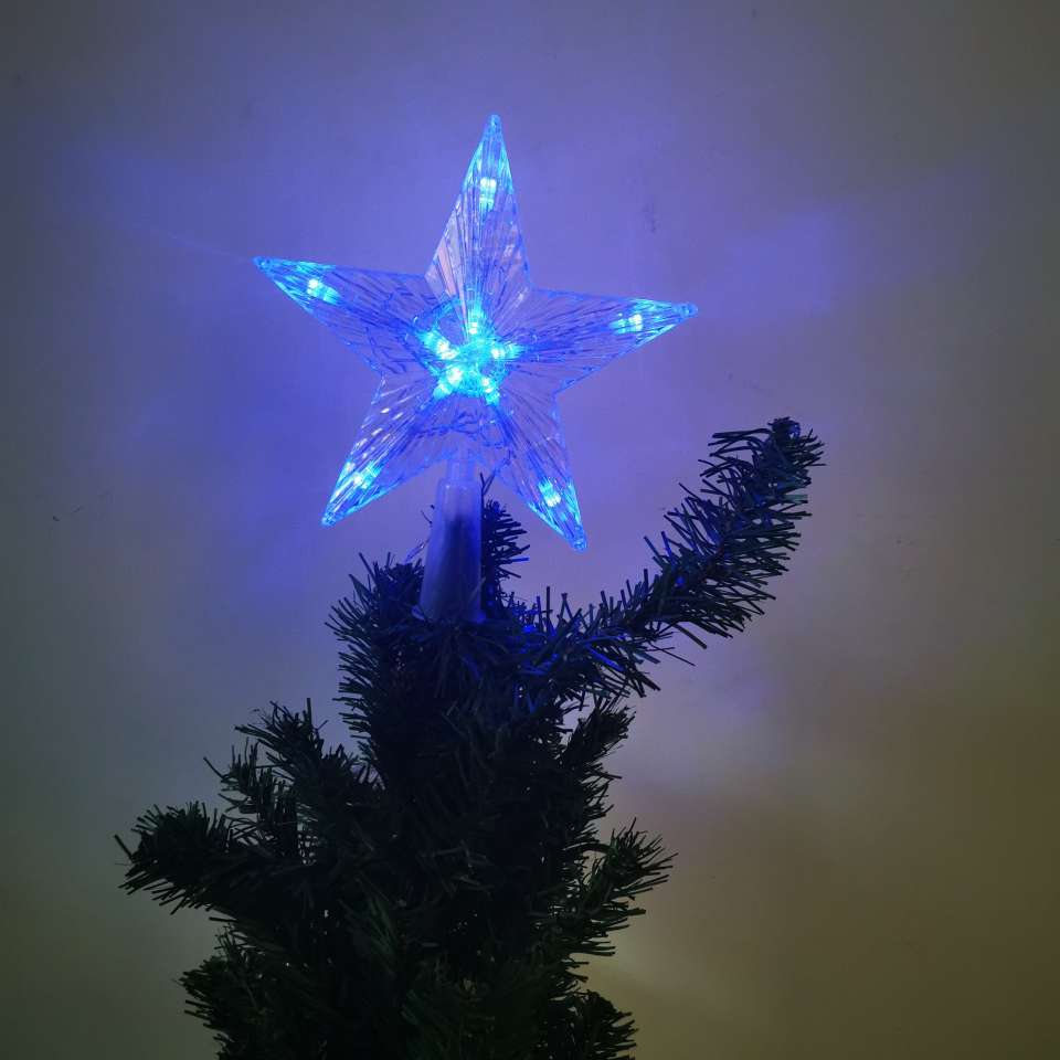 圣诞树顶灯 led发光星星灯五角星彩灯电池盒房间装饰跨境圣诞树灯详情图4