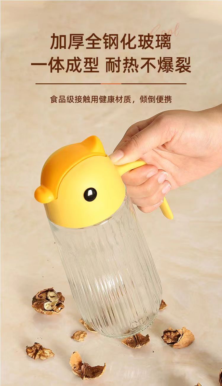 玻璃油壶防漏油瓶厨房家用调料瓶装酱油醋容器油壸自动开合大油罐产品图