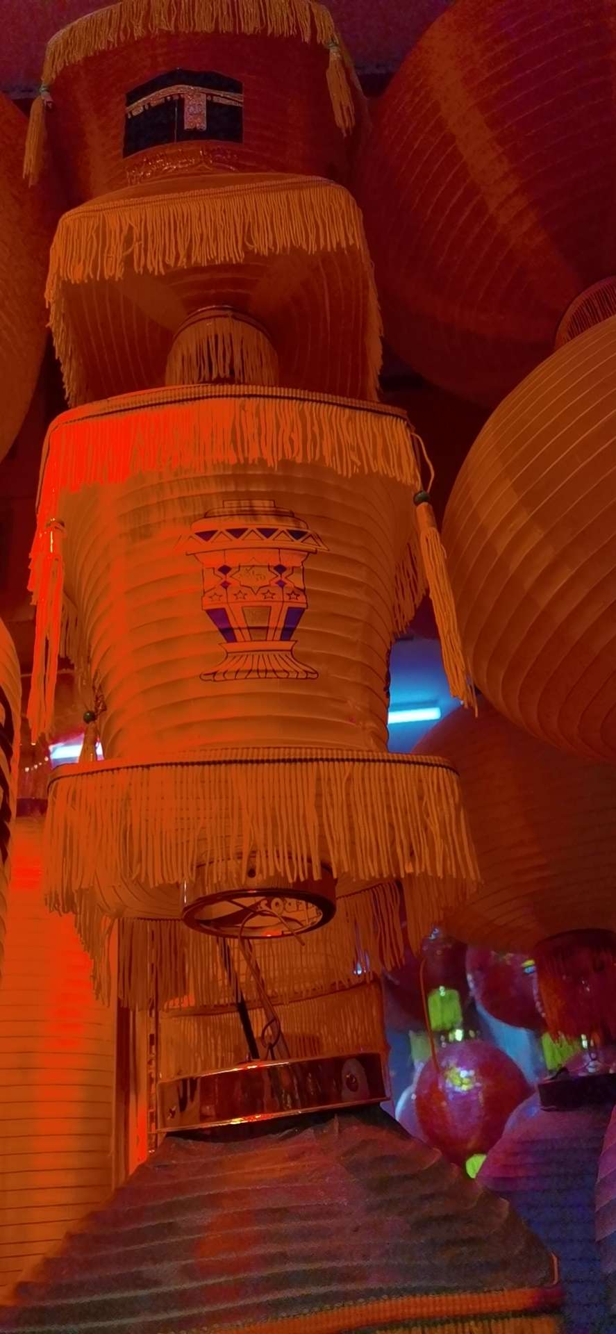 非遗文化地摊小灯笼植绒 旋转灯笼结婚办公节庆用品 灯笼装饰品，本款式适合出口阿拉伯，穆斯林节日细节图