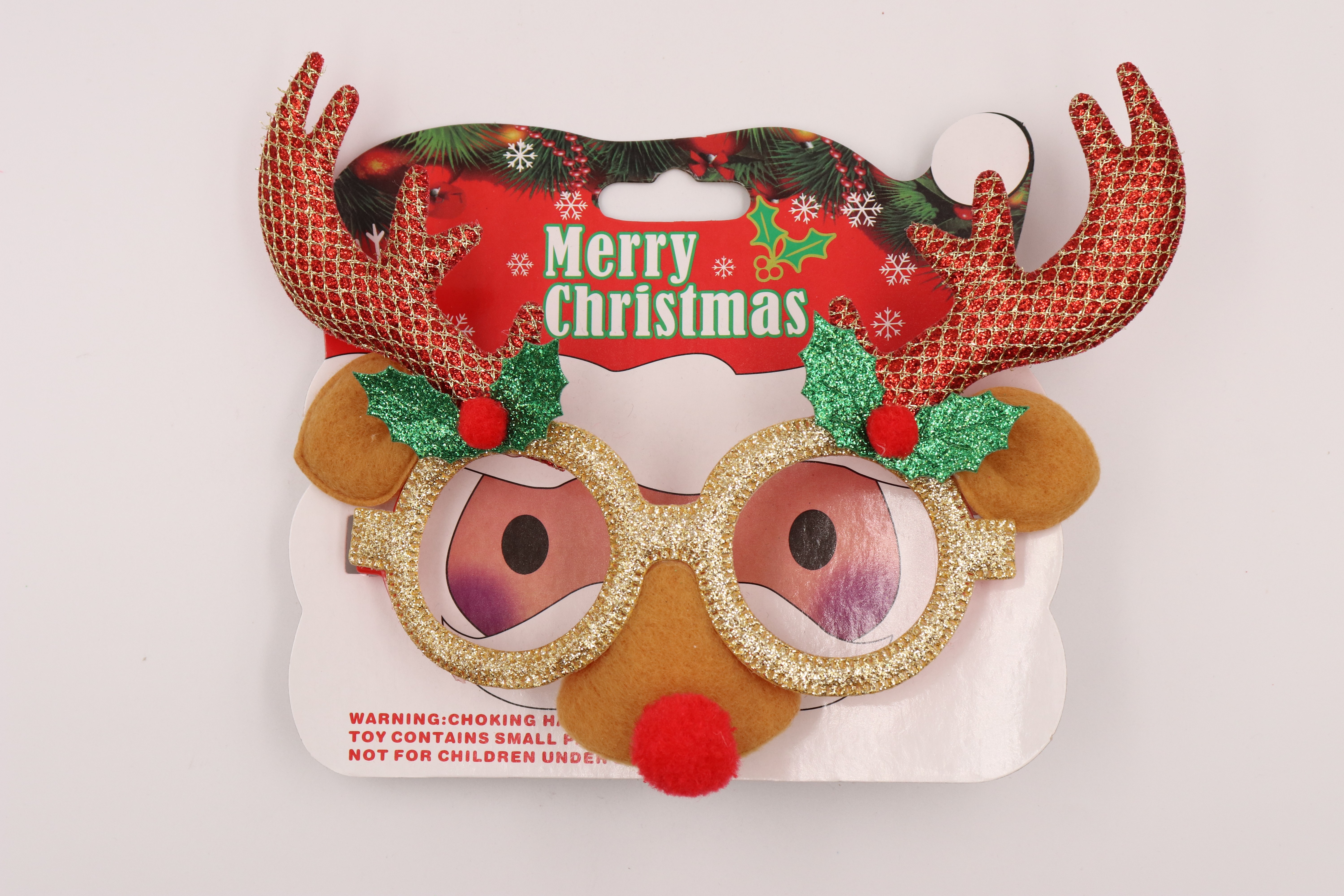 Christmas decorative glasses, Christmas antler glasses, Christmas decorative items, children's glasses, golden powder glasses, Christmas gold powder Christmas supplies, festival decorations, Christmas gifts and ornaments 2 Specification image