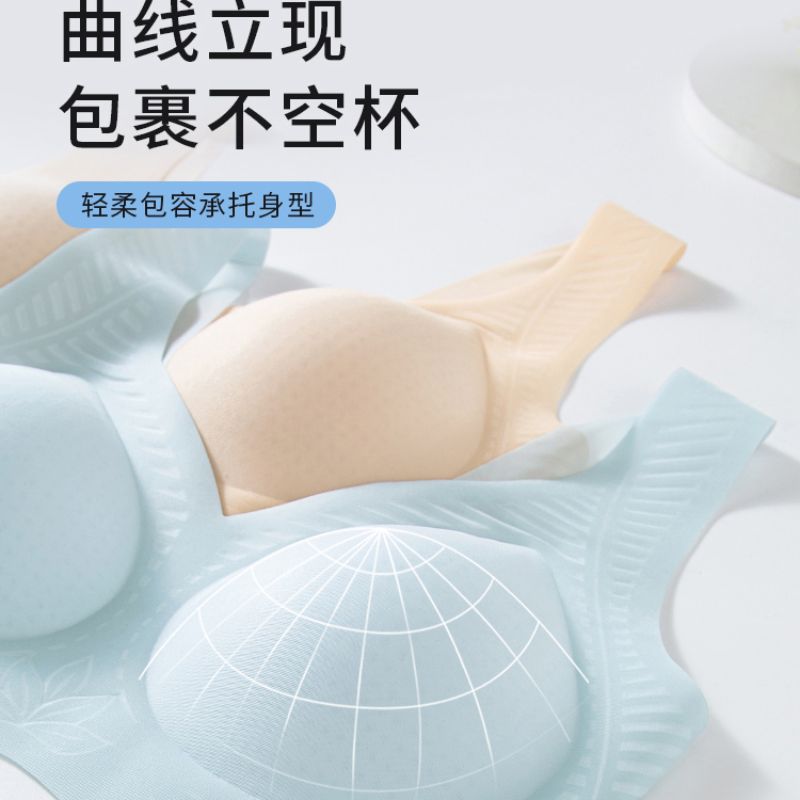 Ultra-thin jelly traceless underwear for women, making large breasts look smaller, gathering summer thin semi-fixed cup beautiful back cool feeling bra Item Picture