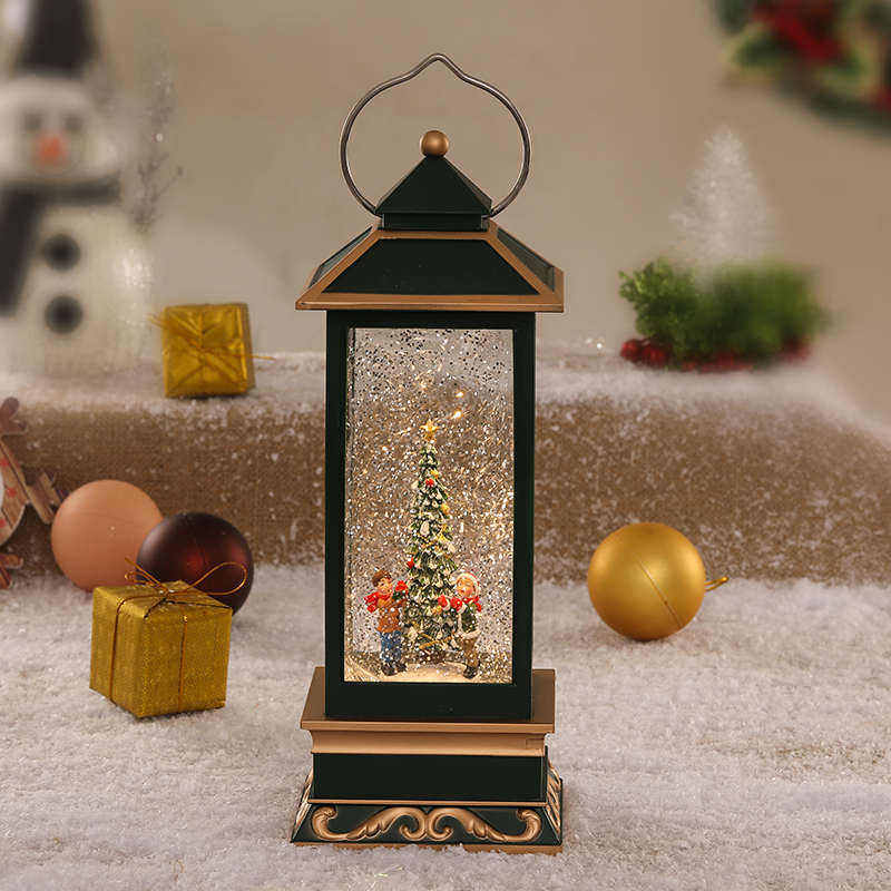 Christmas colorful rectangular music box, snowflake crystal ball, music box, children's gift-giving scene decoration details Picture
