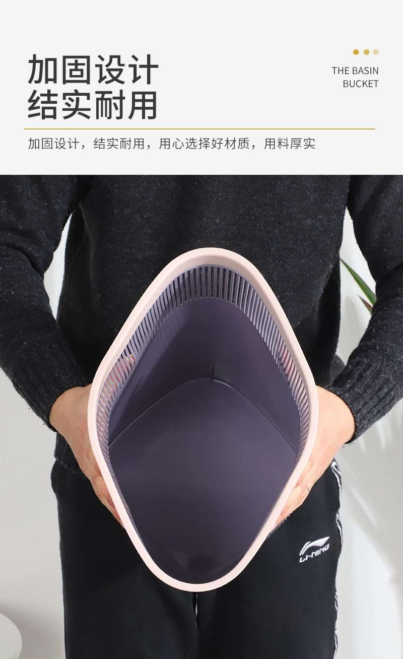 L84-701 medium-sized household plastic trash can, large-capacity hollowed-out thickened garbage basket for living room, kitchen and bathroom detail image 9