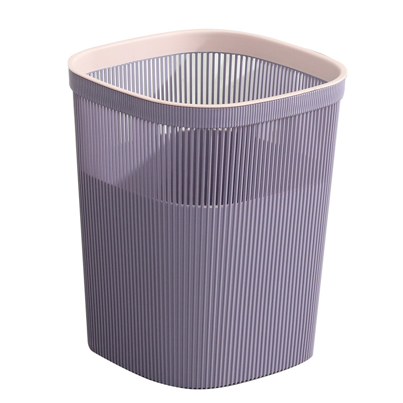 L84-701 medium-sized household plastic trash can, large-capacity hollowed-out thickened garbage basket for living room, kitchen and bathroom Item Picture