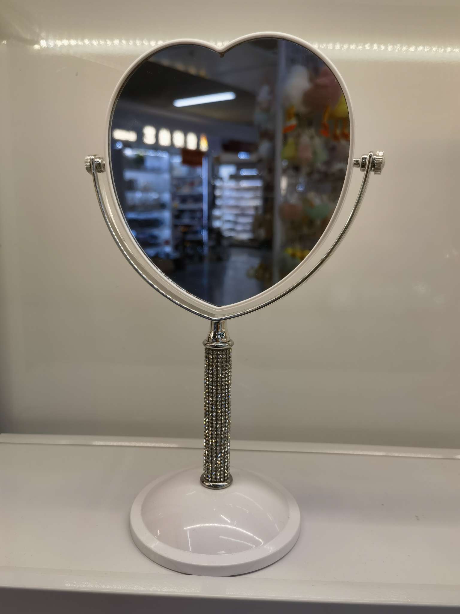 心形化妆镜台式镜双面放大镜子化妆镜产品图