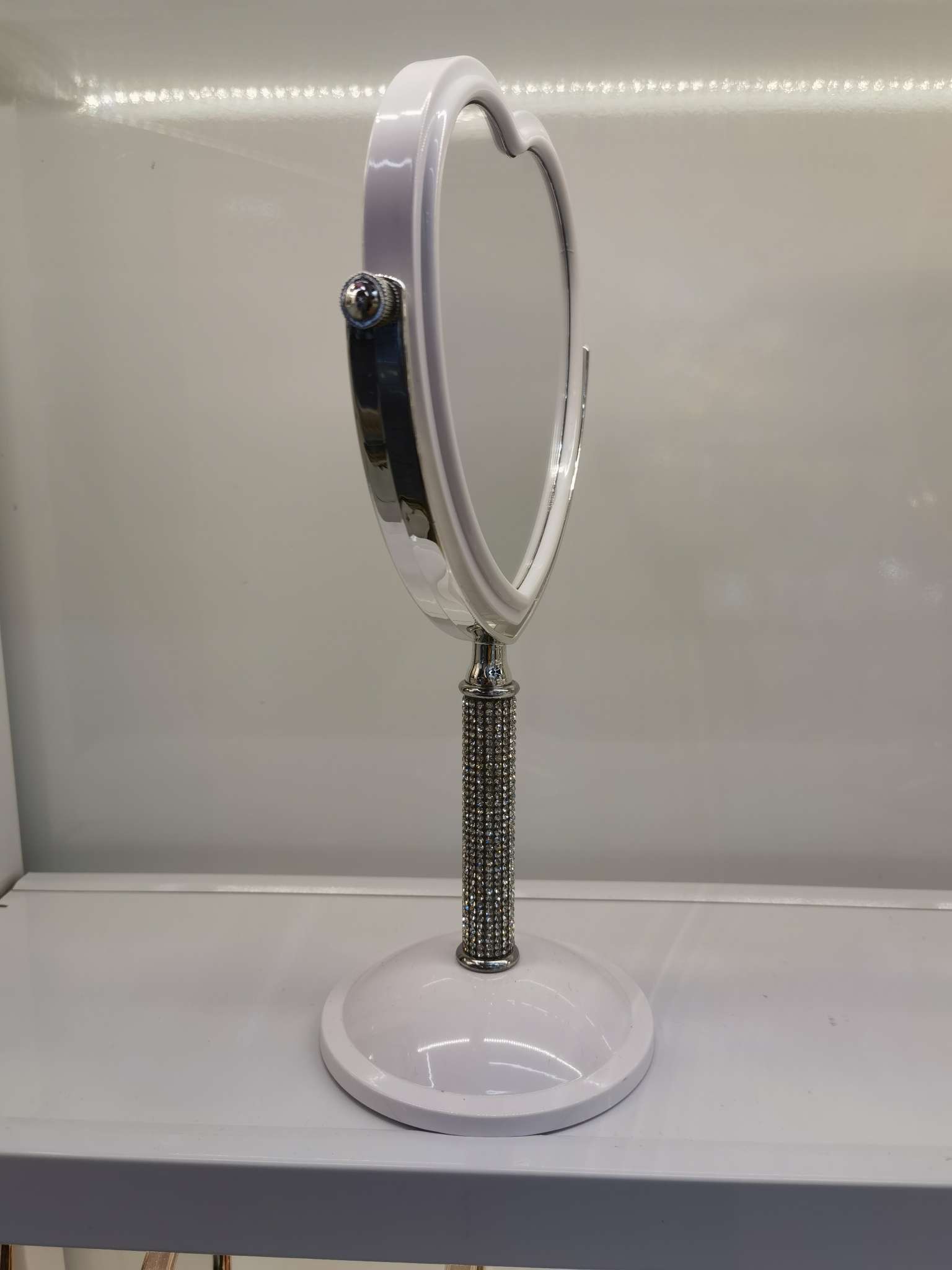 心形化妆镜台式镜双面放大镜子化妆镜细节图