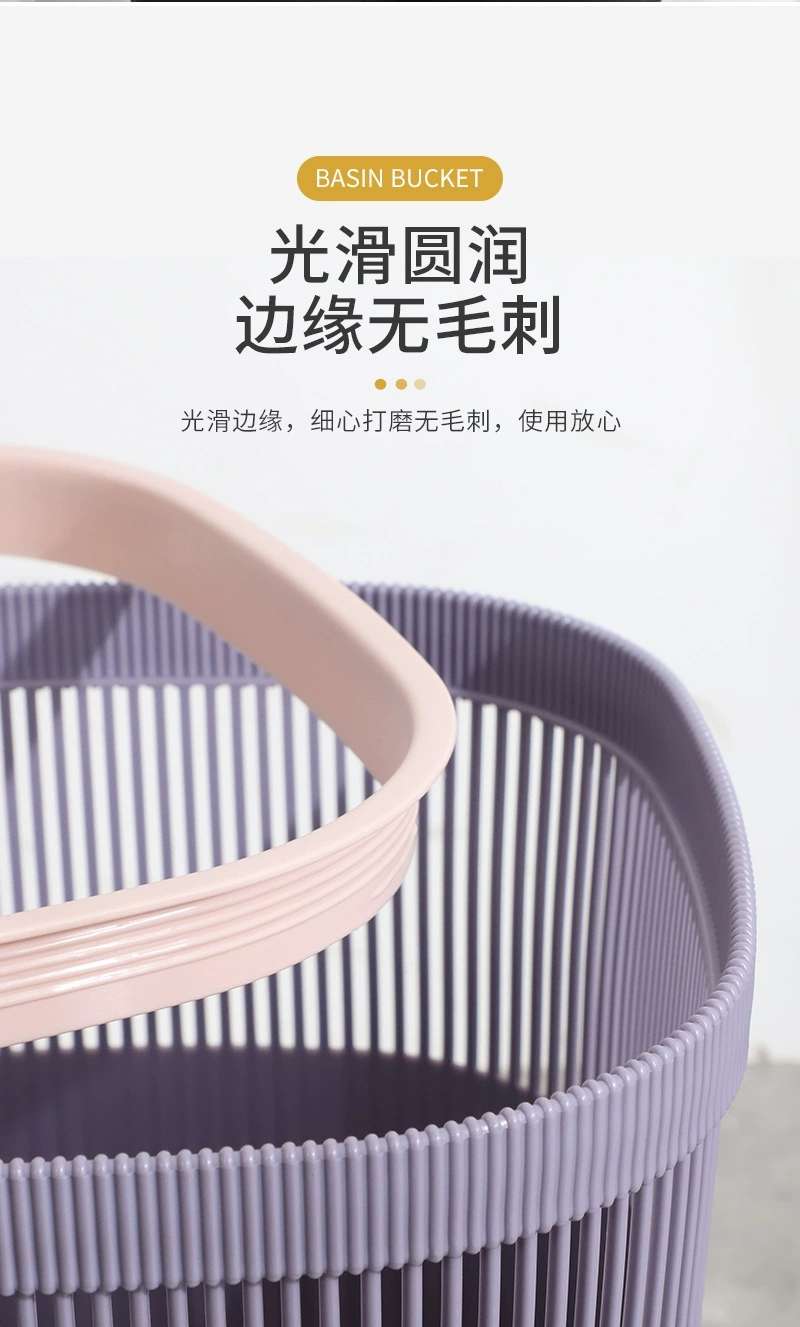 L84-701 medium-sized household plastic trash can, large-capacity hollowed-out thickened garbage basket for living room, kitchen and bathroom detail image 8