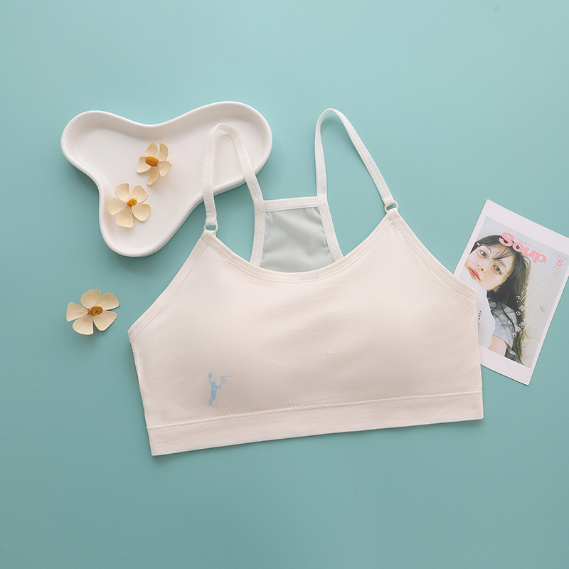 Growth underwear Female junior high school sports vest shock-proof running fixed cup I-back puberty bra Item Picture