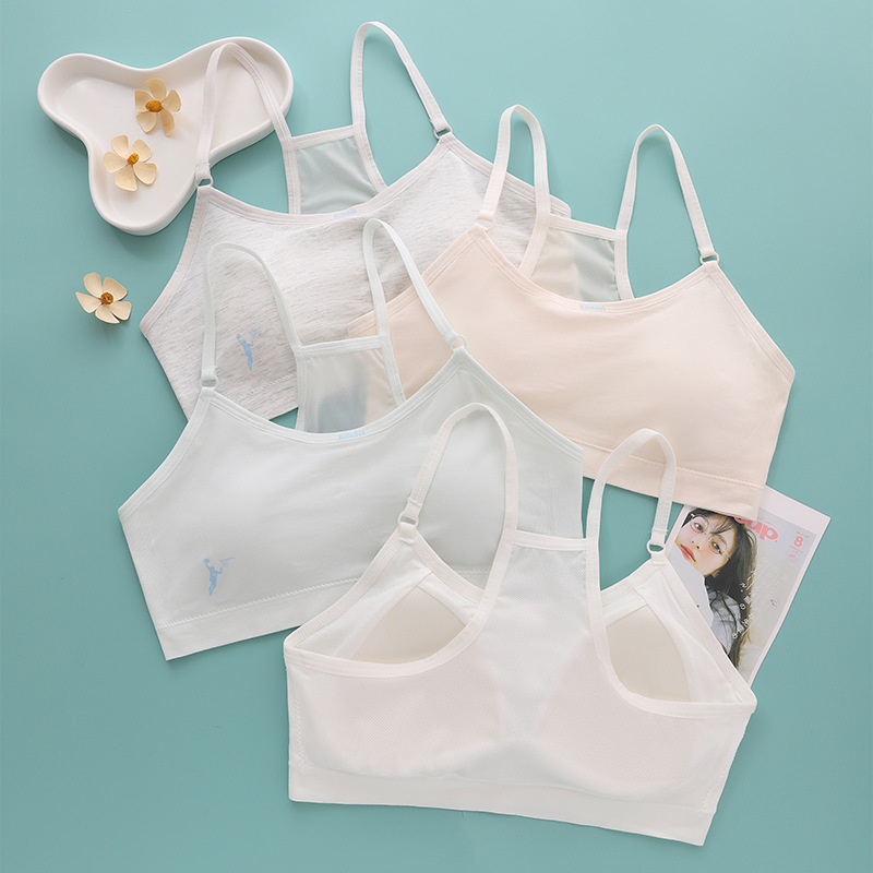 Growth underwear Female junior high school sports vest shock-proof running fixed cup I-back puberty bra full figure