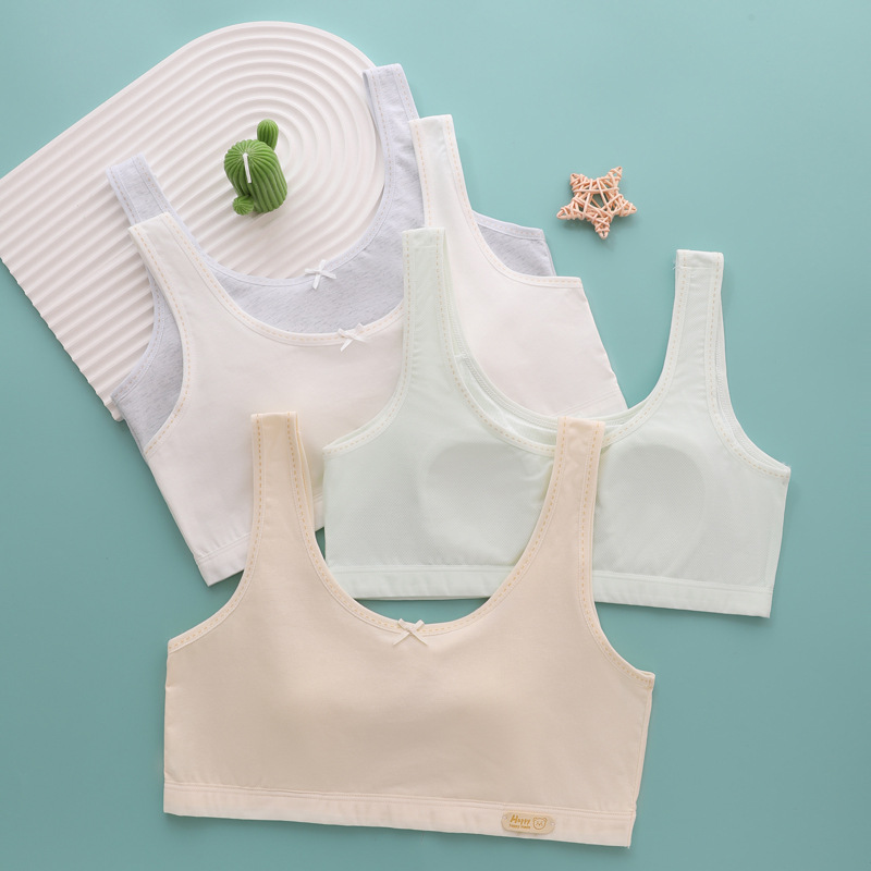 Traceless rabbit ears little vest for girls Junior high school sports bra for high school students Growing girls underwear full figure