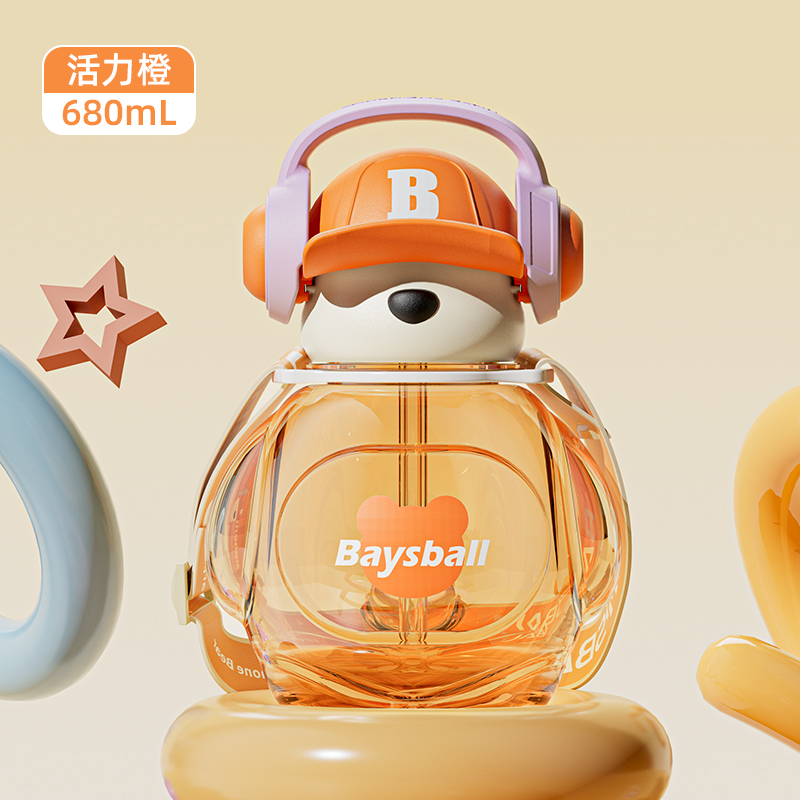 儿童杯子/水杯儿童夏季可爱/杯子/吸管杯/塑料杯产品图