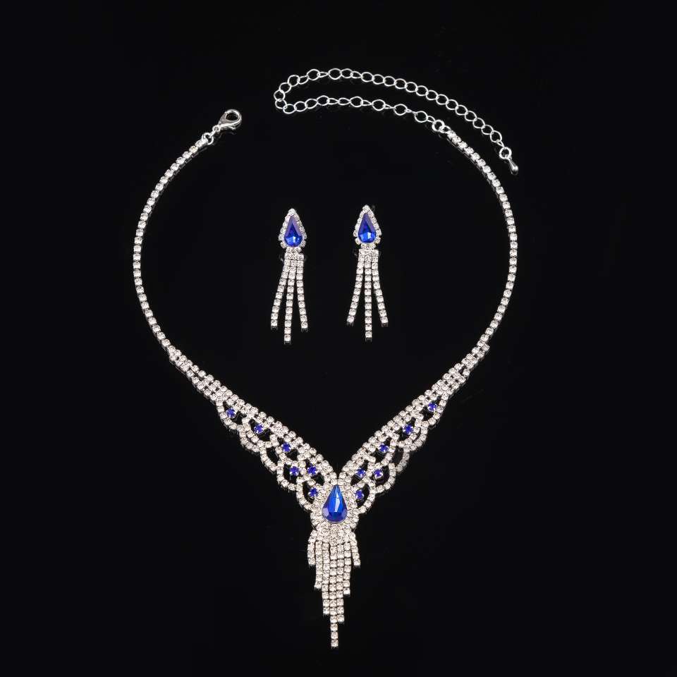 Wholesale of high-end and elegant tassel rhinestone sets, necklaces, earrings, jewelry, accessories and wedding ornaments from cross-border sources in Europe and America