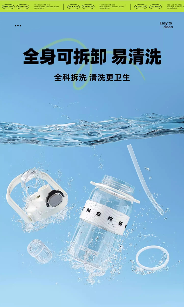 1100ML Dodge Energy Double Drinking Plastic Cup Water Bottle, large capacity water bottle pic 8