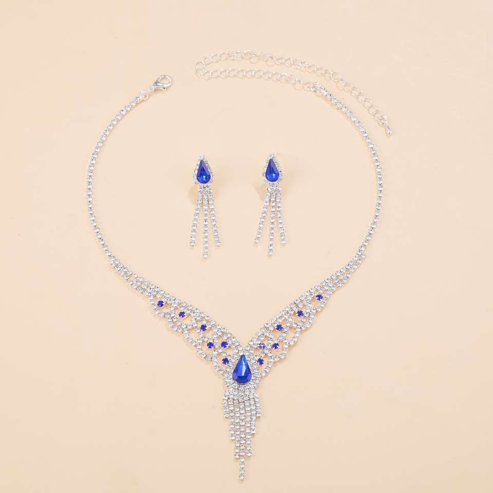 Wholesale wedding women's necklaces, earrings, sets, bridal wedding gowns, evening gowns, necklaces, banquet accessories detail image 5