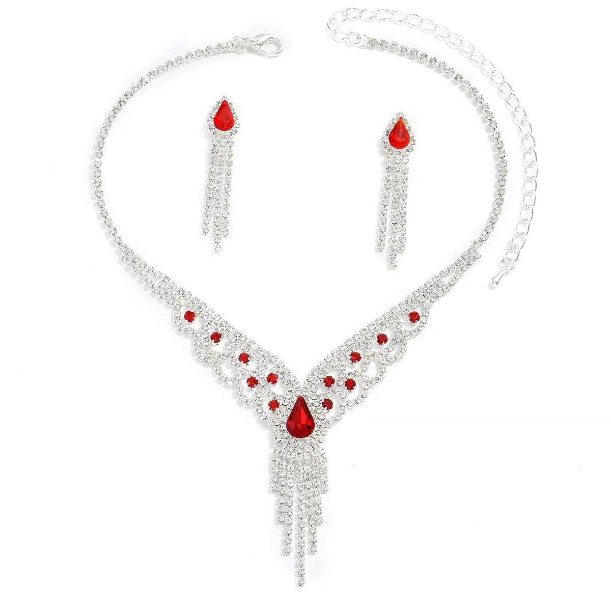 Wholesale wedding women's necklaces, earrings, sets, bridal wedding gowns, evening gowns, necklaces, banquet accessories detail image 2