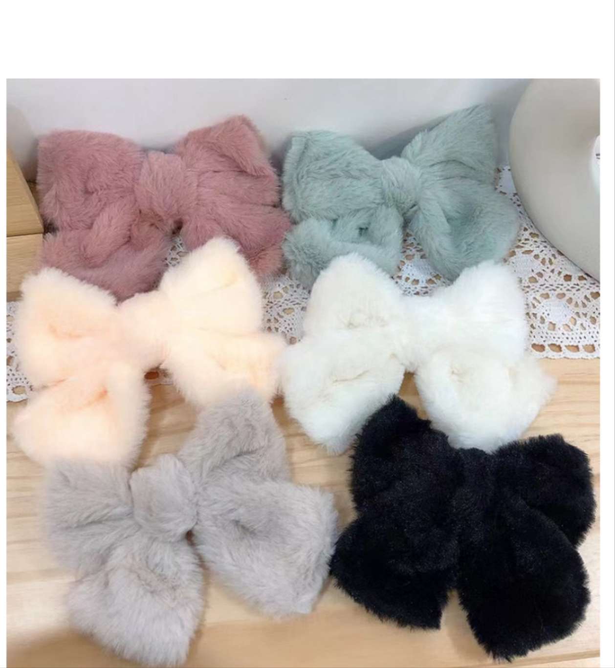 毛毛网红蝴蝶结