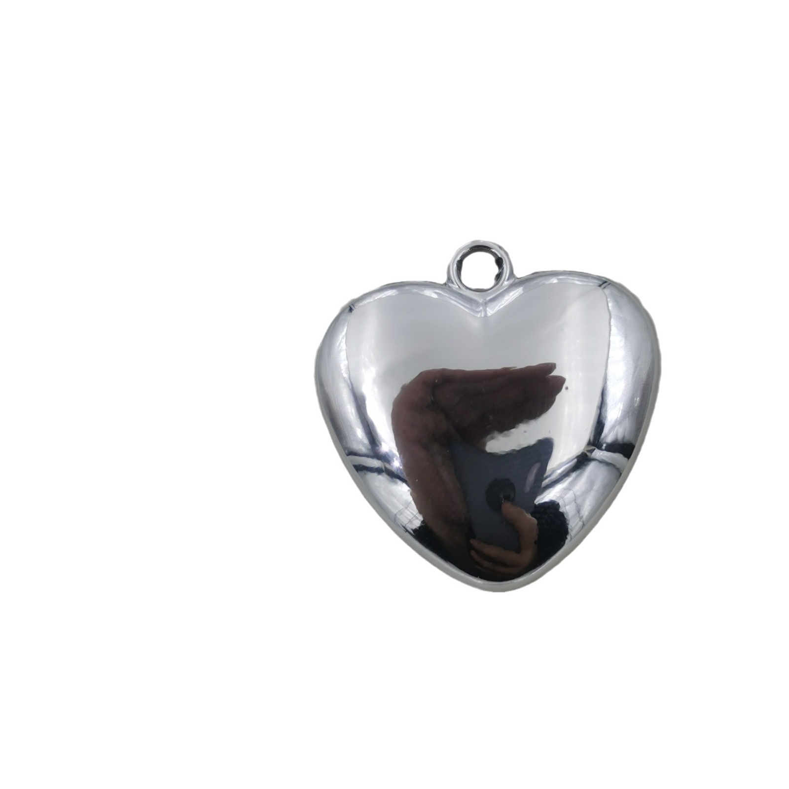 diy jewelry accessories: Plastic color-preserving glossy three-dimensional heart-shaped pendant, necklace, keychain, heart-shaped pendant Item Picture