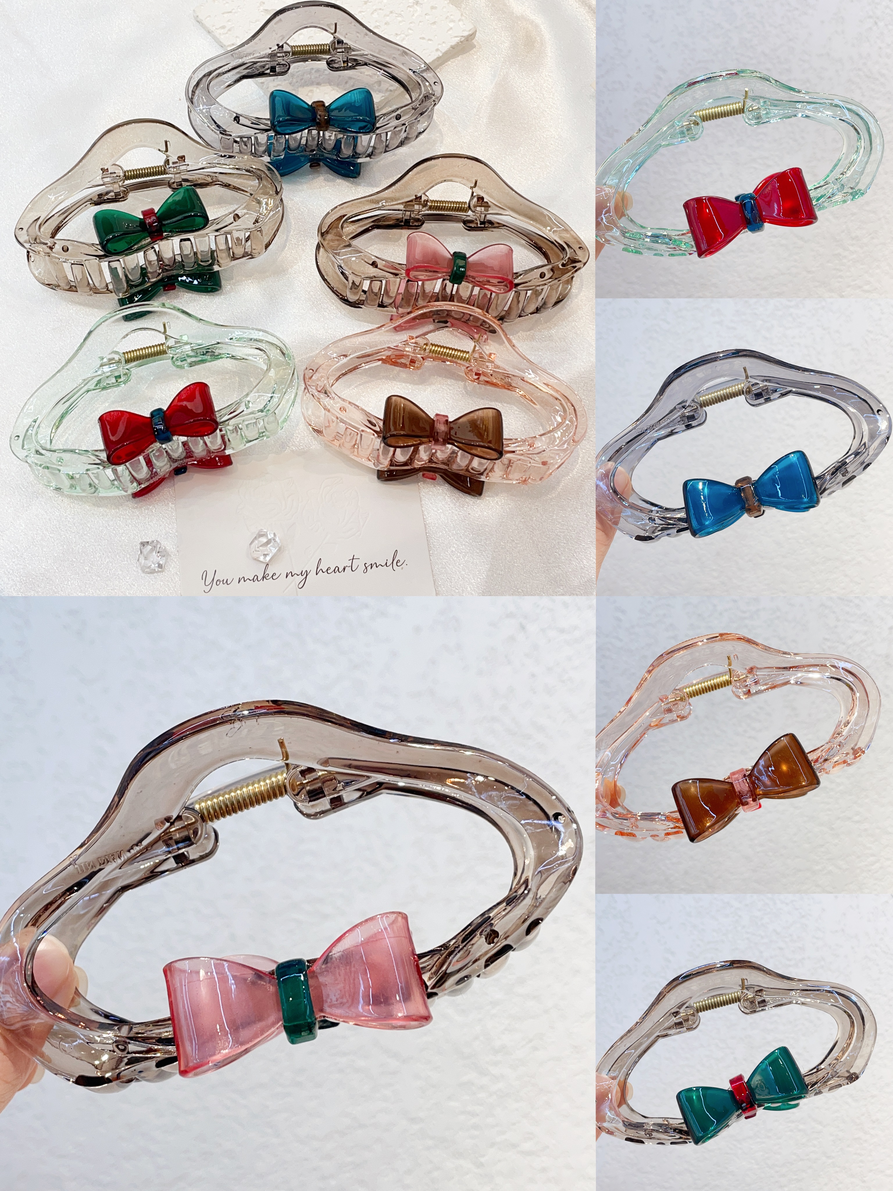 2024 New style acetic acid high-end elegant gripper, colorful headwear, girls' hair accessory, hairpin, exquisite alloy large claws