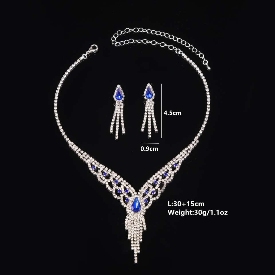 Wholesale wedding women's necklaces, earrings, sets, bridal wedding gowns, evening gowns, necklaces, banquet accessories detail image 6