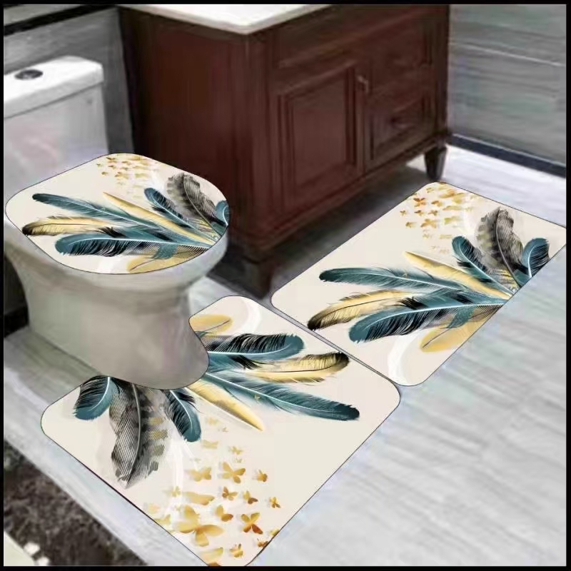 INS geometric floor mat, bathroom, water-absorbing door mat, anti-slip mat, carpet, door mat, printed two-piece set, entrance door mat, carpet, floor mat detail image 7