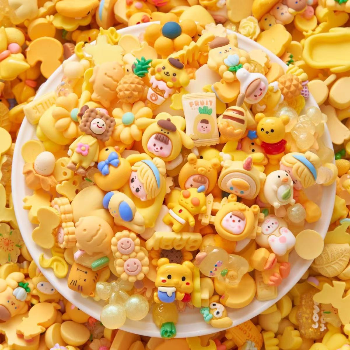 DIY best-selling resin accessories: Mixed color series, cream glue accessories, ice-transparent phone case patches, cartoon transparent crocs, decorative clasps details Picture