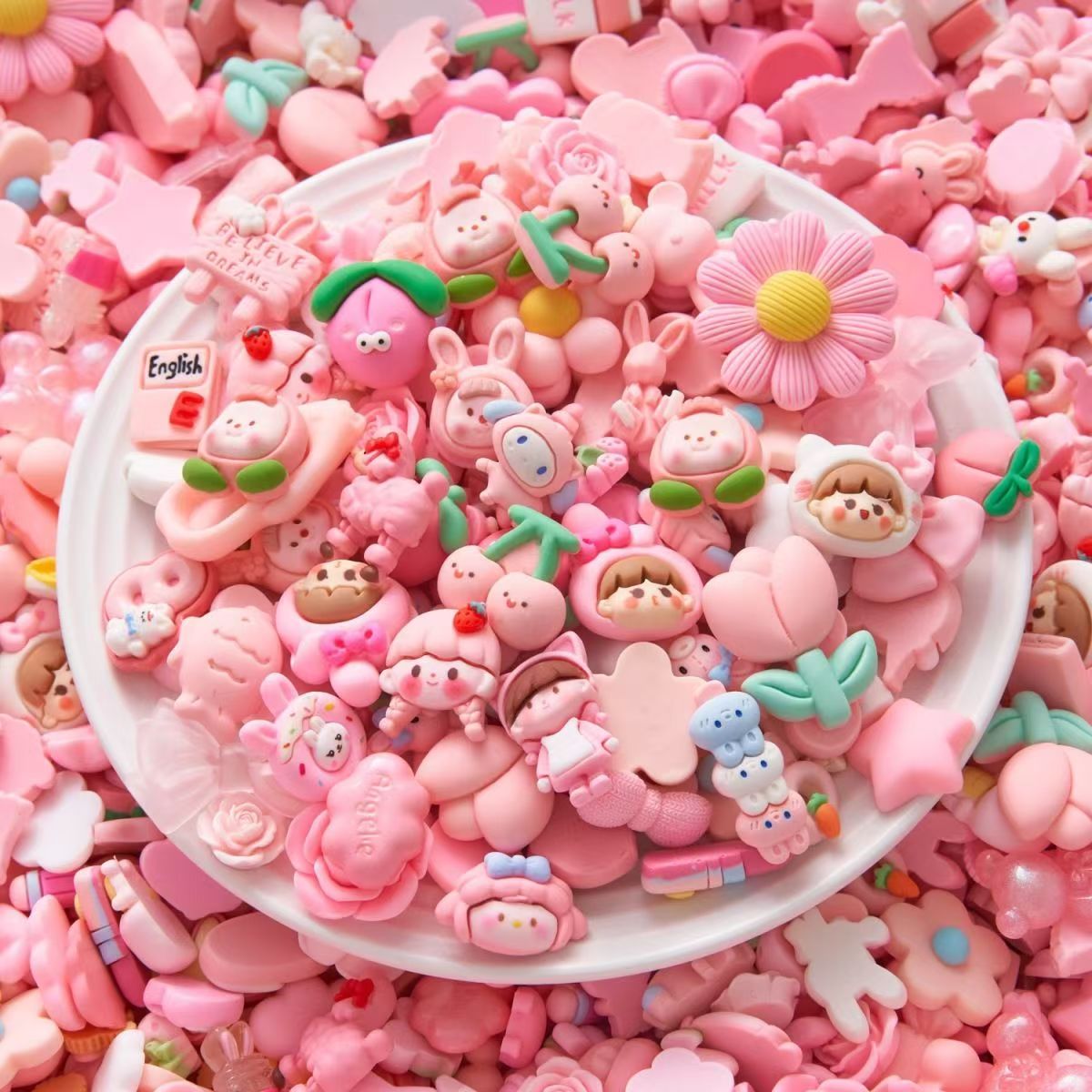DIY best-selling resin accessories: Mixed color series, cream glue accessories, ice-transparent phone case patches, cartoon transparent crocs, decorative clasps Specification image